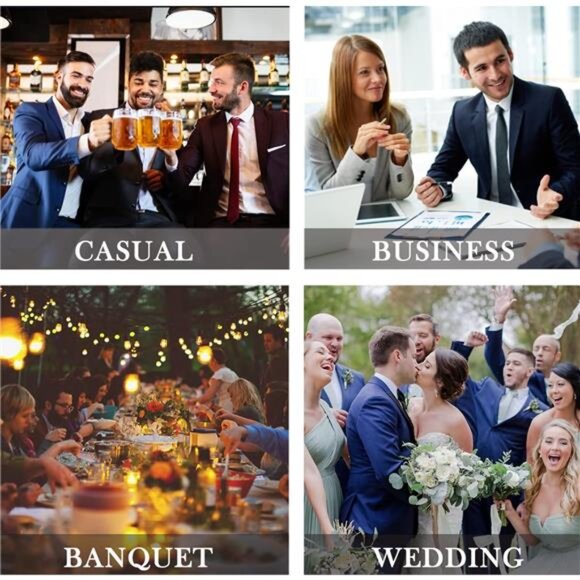 Ties for Men Solid Houndstooth Neckties Handkerchief Formal Business - Picture 5 of 6